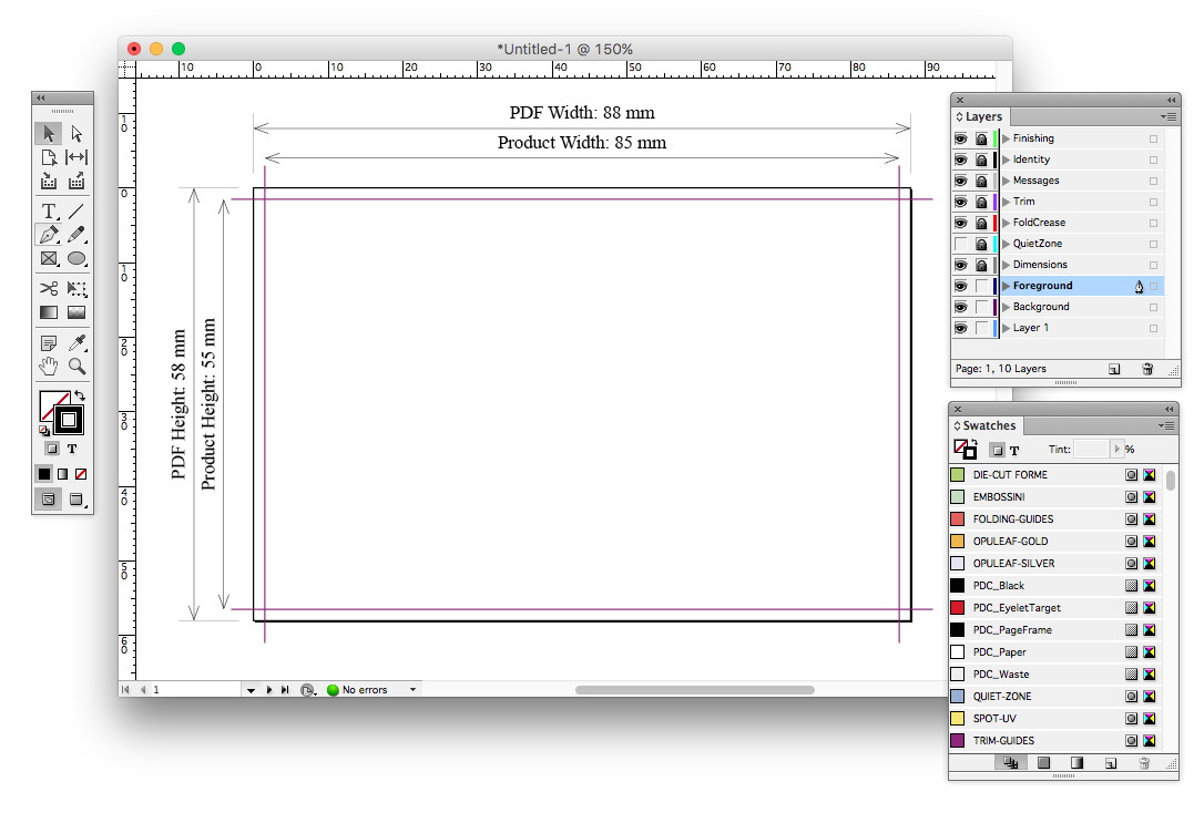 InDesign template guidance | printienda.com